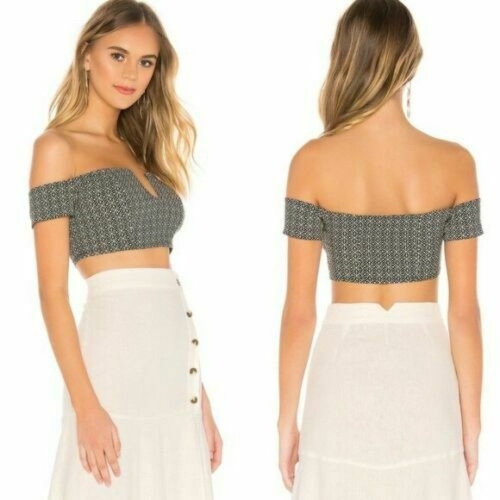 Free People Lucky Now Brami Crop Top Black M 8-10